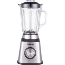 Nobel 2 In 1 Blender 1.5 Litres Jar 400W Motor Power, 2 Speeds With Pulse Function Blender With Glass Jar And Glass Grinder, Led Light NB515CR, Silver And Black Colour