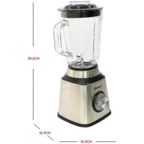 Nobel 2 In 1 Blender 1.5 Litres Jar 400W Motor Power, 2 Speeds With Pulse Function Blender With Glass Jar And Glass Grinder, Led Light NB515CR, Silver And Black Colour