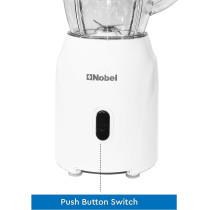 NOBEL Blender White 1.2 Litres 300W Stainless Steel Blade NB111L