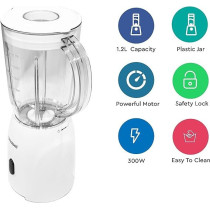 NOBEL Blender White 1.2 Litres 300W Stainless Steel Blade NB111L