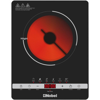 Nobel Infrared Cooker Black Single 2000W Multi Function Touch Control, Led Digital Red Display NIC10