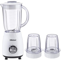 NOBEL Blender, White, 1.2 Litres 350W Stainless Steel Blade NB112L