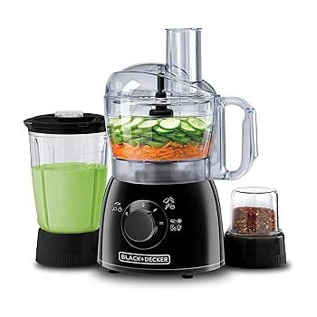 Black+Decker 400W 29 Function Food Processor With Blender And Grinder, Black, KR42-B5