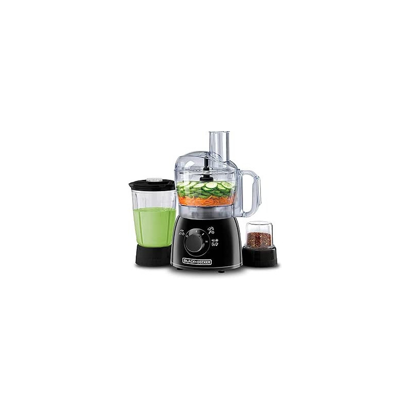 Black+Decker 400W 29 Function Food Processor With Blender And Grinder, Black, KR42-B5
