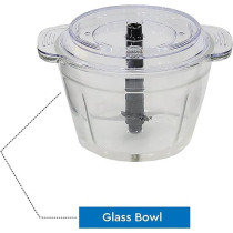 Nobel 1 Litre Chopper Double Sharp Stainless Steel Blades With Covered Protection, Thick Glass Jar With Chrome Button Metal Gear Packing, Black Colour