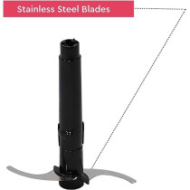 Nobel 1 Litre Chopper Double Sharp Stainless Steel Blades With Covered Protection, Thick Glass Jar With Chrome Button Metal Gear Packing, Black Colour