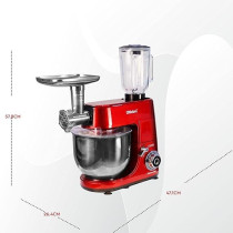 Nobel Stand Mixer With Bowl, Red, 1500 Watt Full Metal Gear Non - Slip Feet Full Copper Motor 7.0 Liter Stainless Steel Bowl With Lid 6 Speed, NBM100