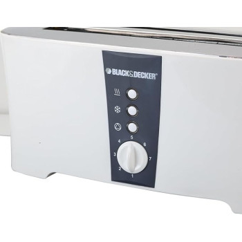Black+Decker 1350W 4 Slice Cool Touch Toaster With Electronic Browning, White Colour