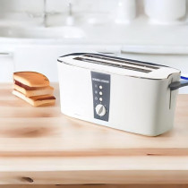 Black+Decker 1350W 4 Slice Cool Touch Toaster With Electronic Browning, White Colour