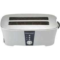 Black+Decker 1350W 4 Slice Cool Touch Toaster With Electronic Browning, White Colour