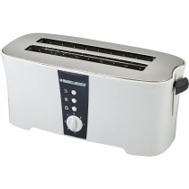 Black+Decker 1350W 4 Slice Cool Touch Toaster With Electronic Browning, White Colour