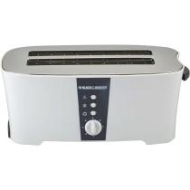 Black+Decker 1350W 4 Slice Cool Touch Toaster With Electronic Browning, White Colour