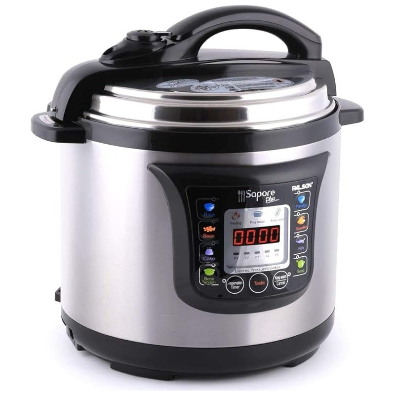 Palson Electric Pressure Cooker 8 Litter Capacity Ultra-Fast Steam Cooking, Silver, Model - 30997