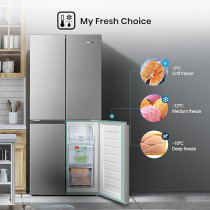 Hisense RQ561N4AC1 561 Four Door Refrigerator, No Frost Technology, Silver Colour