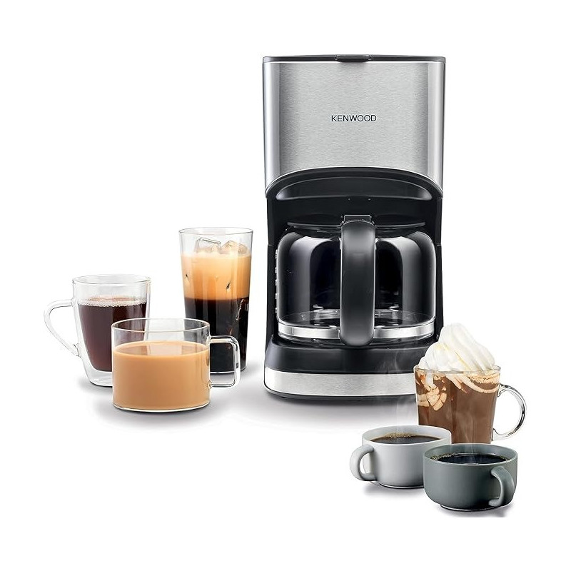 Kenwood Coffee Machine Up To 12 Cup Coffee Maker For Drip Coffee And Americano 900W 40 Min Auto Shut Off, Black, Silver Colour