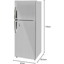 Super General 410 Liters Gross Double Door Refrigerator-Freezer, No-Frost, Led-Light, Lock And Key
