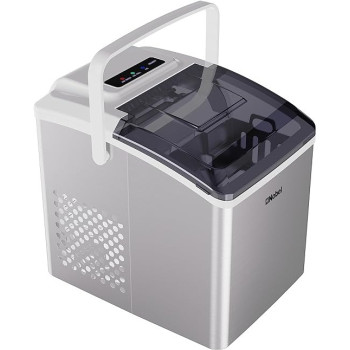 Nobel Ice Cube Maker 10-12KGS / 24 Hrs Ice Making Capacity With 9PCS Ice In 8 Minutes Per Cycle 1.3 L Water Container Capacity With Led Indicator 150 W NIM13S, Silver Colour