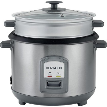 Kenwood 2-In-1 Rice Cooker 1.8L 10-Cups Rice With Food Steamer Basket, Non-Stick Cooking Pot, Spatula Holder, Silver Colour