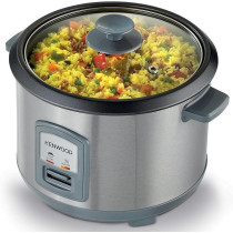 Kenwood 2-In-1 Rice Cooker 1.8L 10-Cups Rice With Food Steamer Basket, Non-Stick Cooking Pot, Spatula Holder, Silver Colour