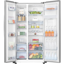 Hisense RS741N4WSU Two Door Side By Side 741L Fridge, Multi Air Flow, Inverter, Wine Rack, Silver Colour