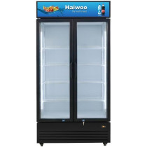 Haiwoo Showcase Chiller Two Door Double Layer Glass 1100L, Cooling Capacity 879L, Model- HWCh-1100H, Colour Black With 1 Year Full & 5 Year Compressor Warranty