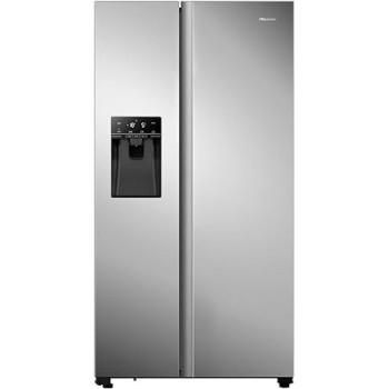 Hisense RS696N4IBGU - Two Door Side By Side 696L Fridge, Multi Air Flow, Ice And Water Dispenser, Inverter, Silver Colour