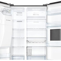 Hisense RS696N4IBGU - Two Door Side By Side 696L Fridge, Multi Air Flow, Ice And Water Dispenser, Inverter, Silver Colour