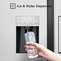 Hisense RS696N4IBGU - Two Door Side By Side 696L Fridge, Multi Air Flow, Ice And Water Dispenser, Inverter, Silver Colour