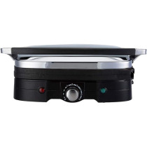Kenwood Grill 1500W Contact Health Grill Panini Press With Variable Temperature, Sandwich, Pizza, Vegetables HG367 ‎Gloss, Silver Colour