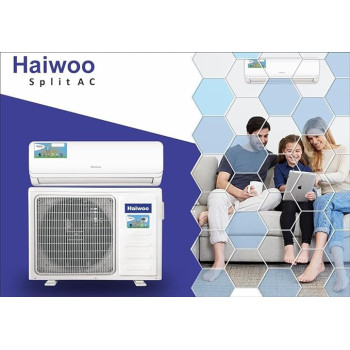 Haiwoo Air Conditioner 2.5 Ton Capacity, 30000 BTU, T3 Highly Efficient Tropical Compressor R410A, 100 Percentage Copper Golden Fin, Indoor And Outdoor, White Colour
