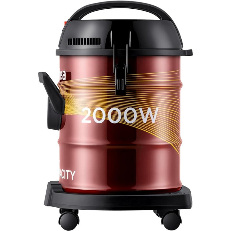 Midea Drum Vacuum Cleaner 2000 Watts, 21 Liters Ultra Large Tank Dust Capacity With Adjustable Tube, Removable And Washable Filter, Rug-Floor Nozzle, Best For Home And Office, MDVC21