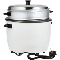 Sharp 900W 2.8L 15 Cups 2-In-1 Non-Stick Rice Cooker And Food Steamer With Keep Warm Function, White Colour