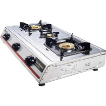 Nobel 3 Gas Burner / 3 Brass Burners Gas Stove Stainless Steel Enamel Porcelain Trivet Auto Ignition Tripple Burner