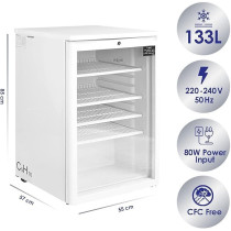 Super General 150 Liter Gross Compact Single Door Chiller, Energy-Saving, Low-Noise, White Colour
