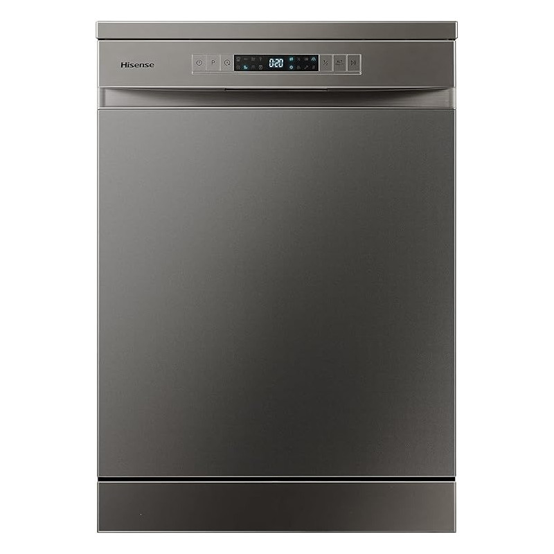 Hisense 15 Place Settings Freestanding Dishwasher 8 Programs, Titanium, Grey Colour, Model - HS623E90G
