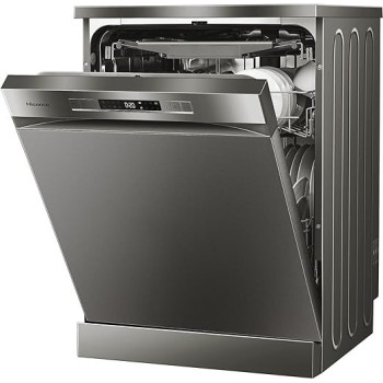 Hisense 15 Place Settings Freestanding Dishwasher 8 Programs, Titanium, Grey Colour, Model - HS623E90G