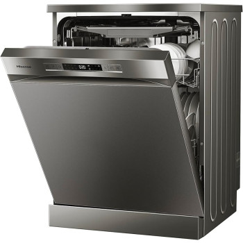 Hisense 15 Place Settings Freestanding Dishwasher 8 Programs, Titanium, Grey Colour, Model - HS623E90G