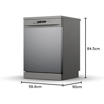 Hisense 15 Place Settings Freestanding Dishwasher 8 Programs, Titanium, Grey Colour, Model - HS623E90G
