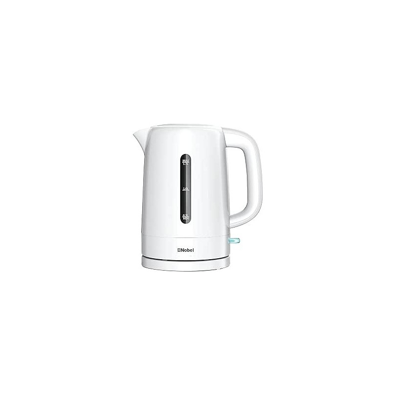 Nobel Kettles 1.7 Litre, Single Sided Water Window With 360 Degree Strix Control, Boiling Dry Protection Auto Shutoff NK17PW, White Colour