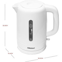 Nobel Kettles 1.7 Litre, Single Sided Water Window With 360 Degree Strix Control, Boiling Dry Protection Auto Shutoff NK17PW, White Colour