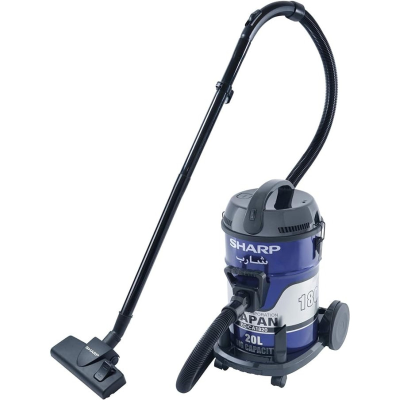 Sharp 18L 1800W Drum And Barrel 100 Percentage Copper Motor Vacuum Cleaner ECCA 1820-Z, Blue Colour