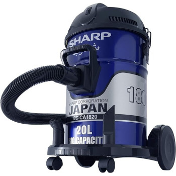 Sharp 18L 1800W Drum And Barrel 100 Percentage Copper Motor Vacuum Cleaner ECCA 1820-Z, Blue Colour