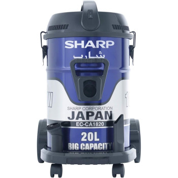 Sharp 18L 1800W Drum And Barrel 100 Percentage Copper Motor Vacuum Cleaner ECCA 1820-Z, Blue Colour