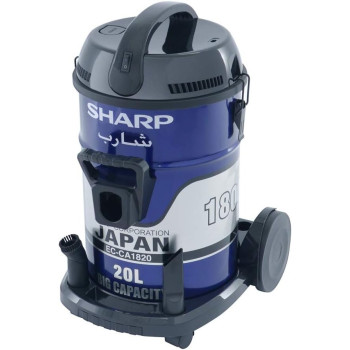 Sharp 18L 1800W Drum And Barrel 100 Percentage Copper Motor Vacuum Cleaner ECCA 1820-Z, Blue Colour