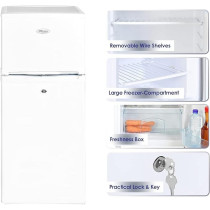 Super General 175 Liters Gross Compact Double Door Refrigerator-Freezer, Reversible Door, Tropical Compressor