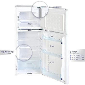 Super General 175 Liters Gross Compact Double Door Refrigerator-Freezer, Reversible Door, Tropical Compressor