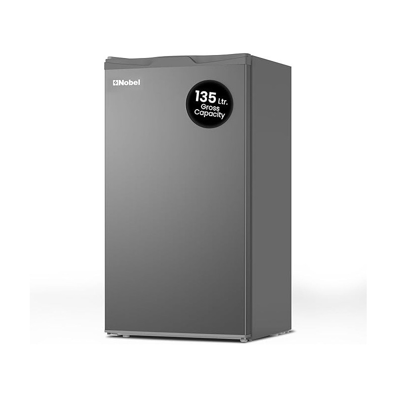 Nobel 135 L Gross / 86 L Net, Single Door Refrigerator, Temperature Control, Inside Light, Vegetable Crisper, Inox - Colour