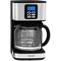 Sharp 950W 15 Cup 12 Hours Programmable Coffee Maker With 1.8L Glass Carafe And Keep Warm, Black And Silver Colour, Hm Dx41 S3