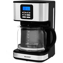 Sharp 950W 15 Cup 12 Hours Programmable Coffee Maker With 1.8L Glass Carafe And Keep Warm, Black And Silver Colour, Hm Dx41 S3