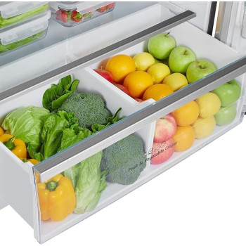 Hisense 729 Liter Refrigerator Double Door With Ice Maker Inverter Compressor, Silver, Model - RT729N4WSU